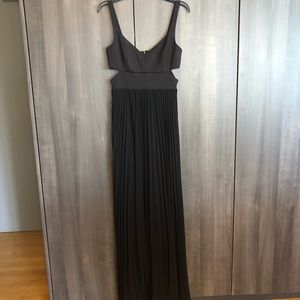 Long black maxi dress with cut outs on the side